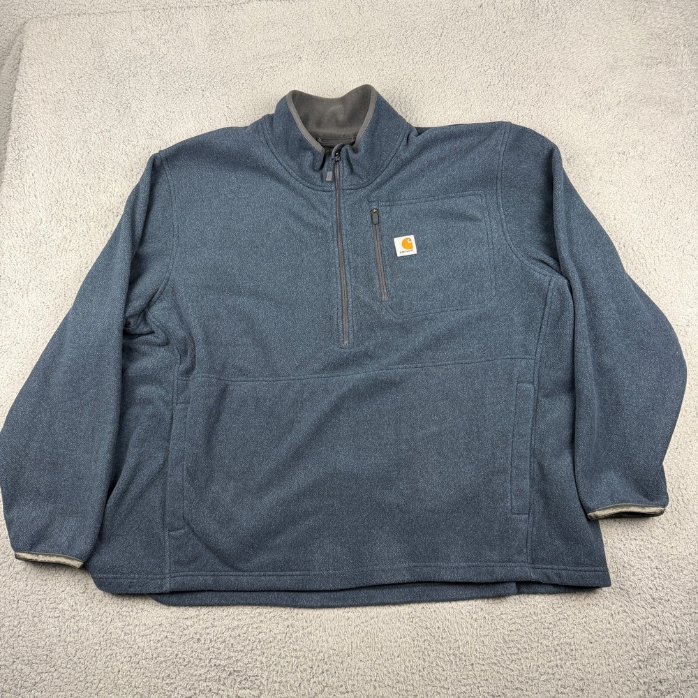 Carhartt Dalton Half Zip Fleece Jacket Mens 3XL Blue 103831-981 Pullover